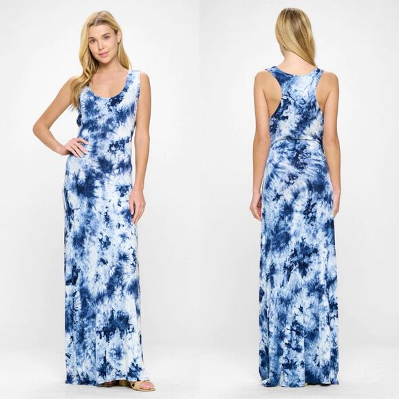 West Kei Blue Tie Dye Tank Maxi Dress Small - Picture 14 of 14